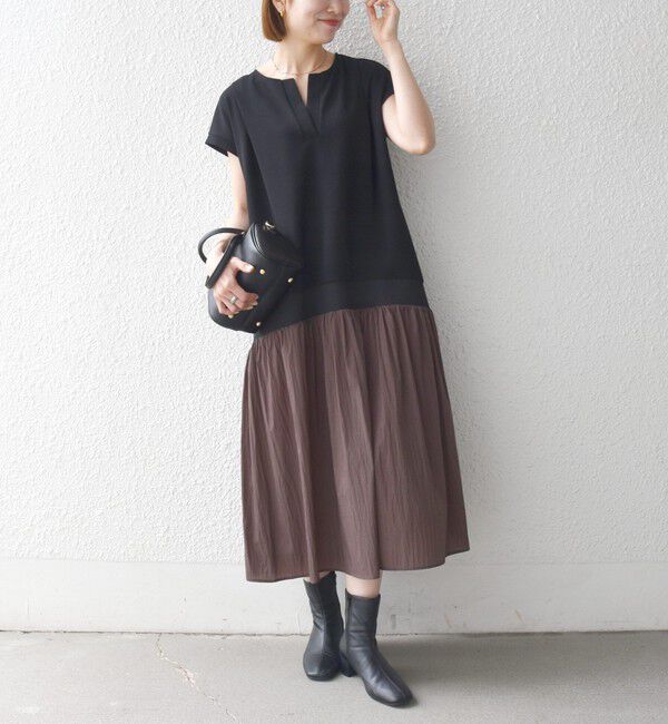 SHIPS any「《予約》SHIPS any:〈手洗い可能〉カットジョーゼット ドッキング スキッパー ワンピース」|ワンピース|