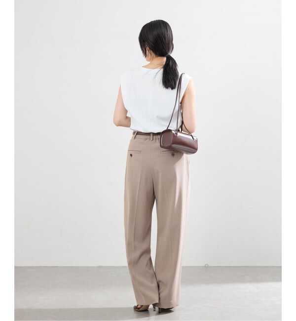 IENA「《追加》ウォッシャブル ジョーゼットスラックス」|スラックス|