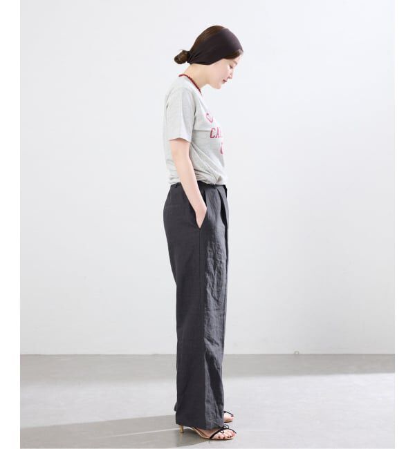 IENA「《セットアップ対応》ウォッシャブル リネン混スラックス」|スラックス|