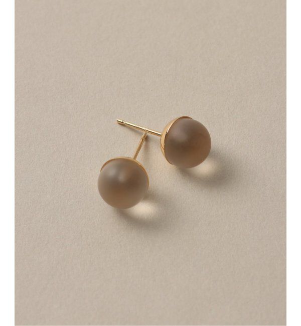 Lilas by Spick&Span「フロストクォーツ8mmカップボールピアス K10（両耳）」|ピアス|ゴールド