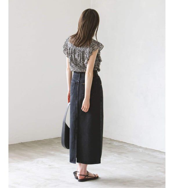 NOBLE「《WEB&一部店舗限定・追加》【洗える】シャーリングフリルノースリブラウス」|シャツ・ブラウス|