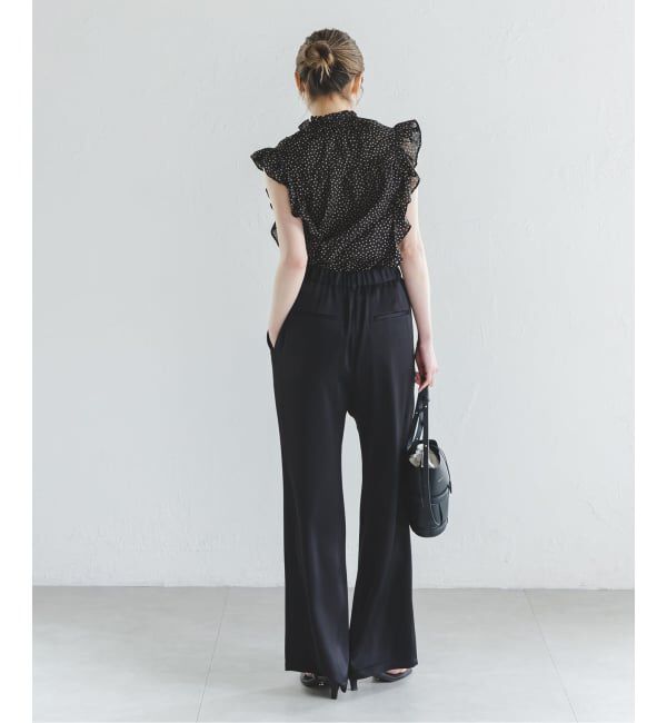 NOBLE「《WEB&一部店舗限定・追加》【洗える】シャーリングフリルノースリブラウス」|シャツ・ブラウス|