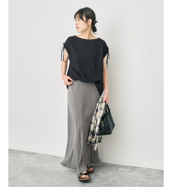 Spick and Span「≪UVカット / 接触冷感≫ UV/Cooltouch ショルダーギャザーT」|Tシャツ・カットソー|