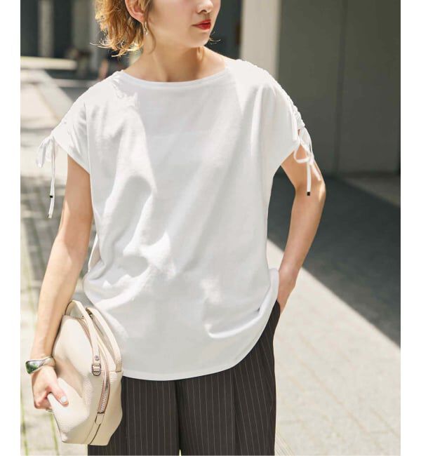 Spick and Span「≪UVカット / 接触冷感≫ UV/Cooltouch ショルダーギャザーT」|Tシャツ・カットソー|