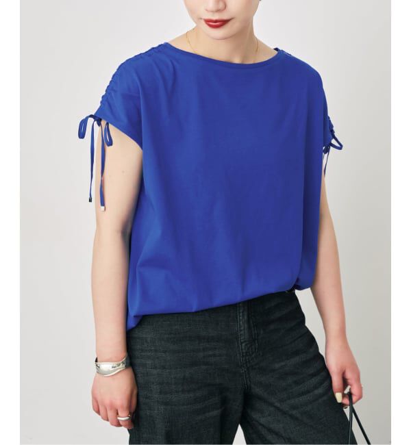 Spick and Span「≪UVカット / 接触冷感≫ UV/Cooltouch ショルダーギャザーT」|Tシャツ・カットソー|