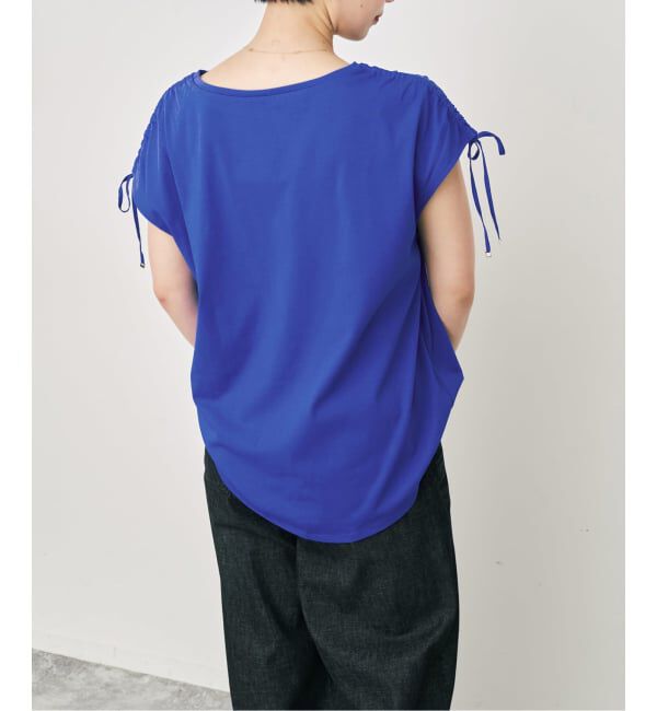 Spick and Span「≪UVカット / 接触冷感≫ UV/Cooltouch ショルダーギャザーT」|Tシャツ・カットソー|