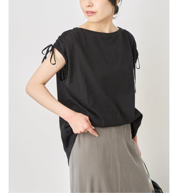 Spick and Span「≪UVカット / 接触冷感≫ UV/Cooltouch ショルダーギャザーT」|Tシャツ・カットソー|