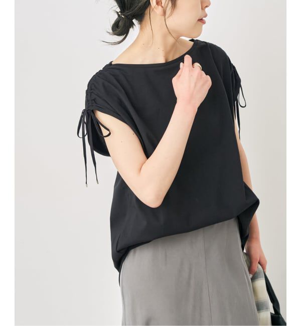 Spick and Span「≪UVカット / 接触冷感≫ UV/Cooltouch ショルダーギャザーT」|Tシャツ・カットソー|