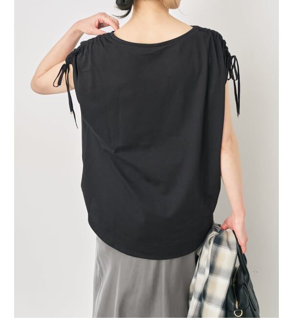 Spick and Span「≪UVカット / 接触冷感≫ UV/Cooltouch ショルダーギャザーT」|Tシャツ・カットソー|