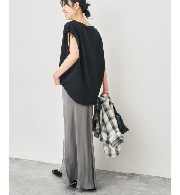 Spick and Span「≪UVカット / 接触冷感≫ UV/Cooltouch ショルダーギャザーT」|Tシャツ・カットソー|