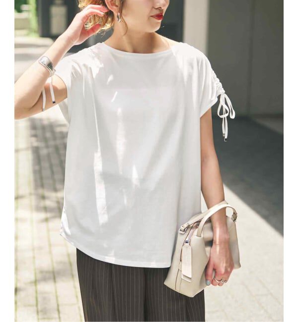 Spick and Span「≪UVカット / 接触冷感≫ UV/Cooltouch ショルダーギャザーT」|Tシャツ・カットソー|