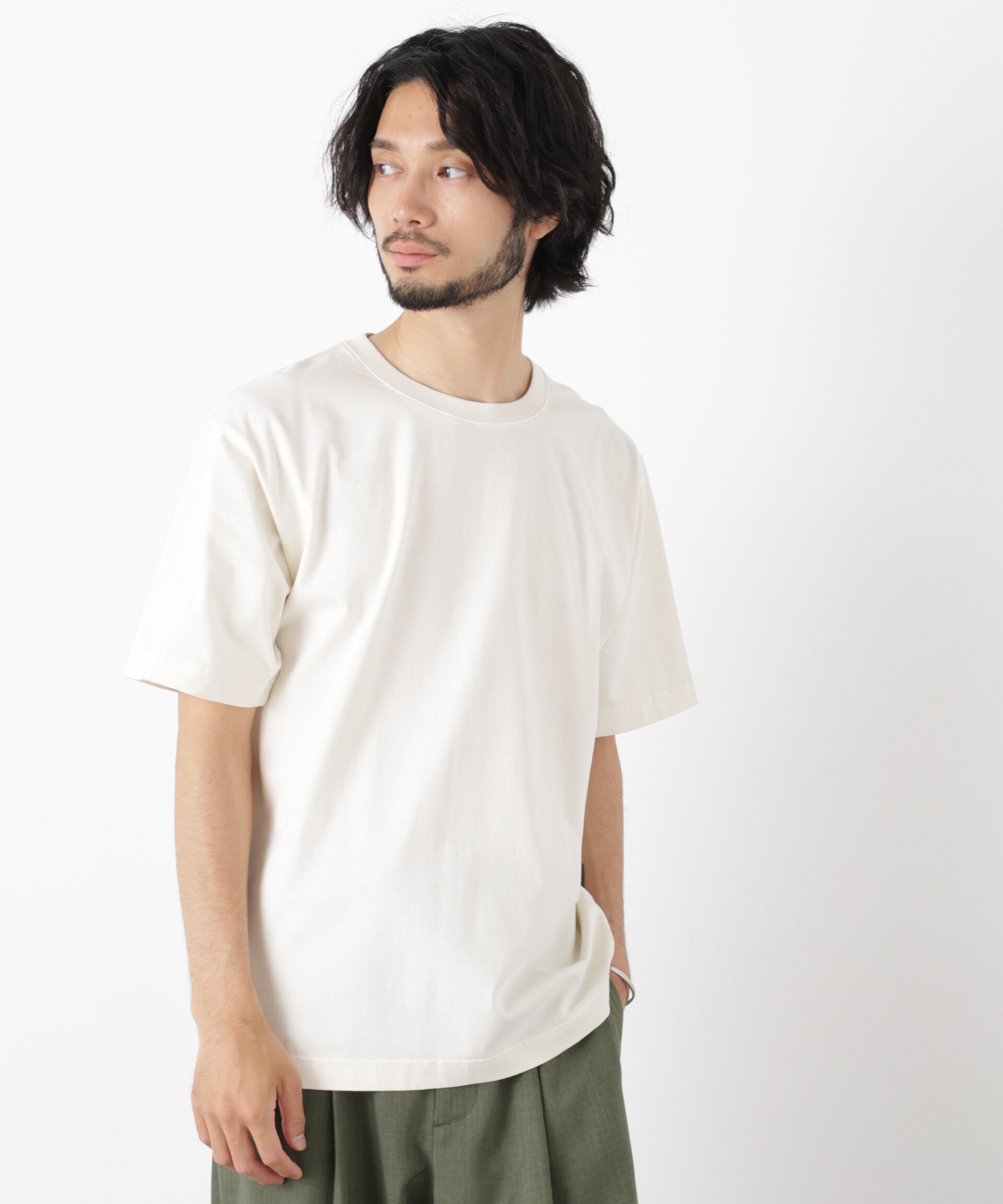 nano･universe「オーバーダイ フェードTシャツ 半袖」|Tシャツ・カットソー|アイボリー7