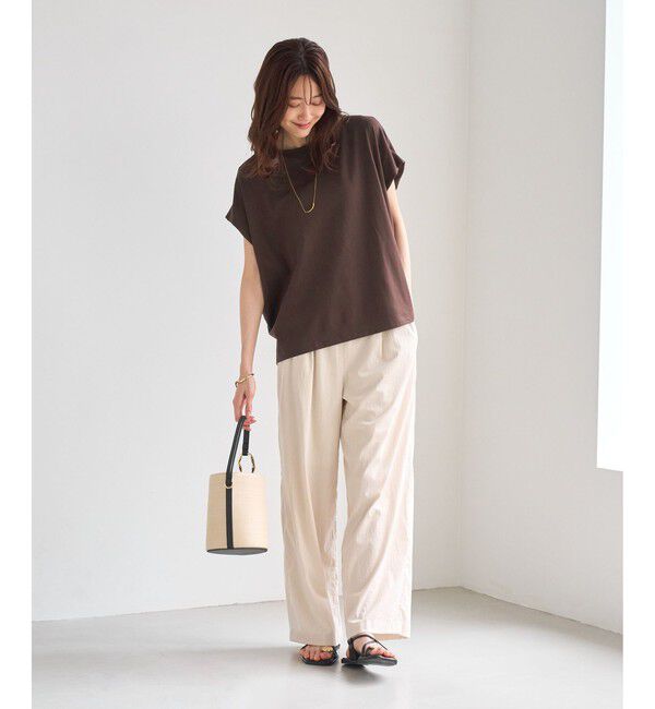 Rope&rsquo;Picnic「【ベストヒット】二の腕すっきり見えカットトップス/UV・接触冷感・吸水速乾」|Tシャツ・カットソー|
