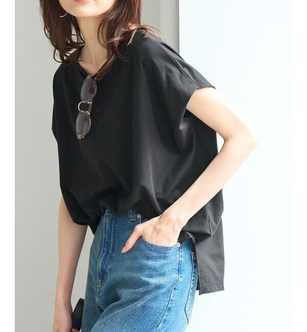Rope&rsquo;Picnic「【ベストヒット】二の腕すっきり見えカットトップス/UV・接触冷感・吸水速乾」|Tシャツ・カットソー|