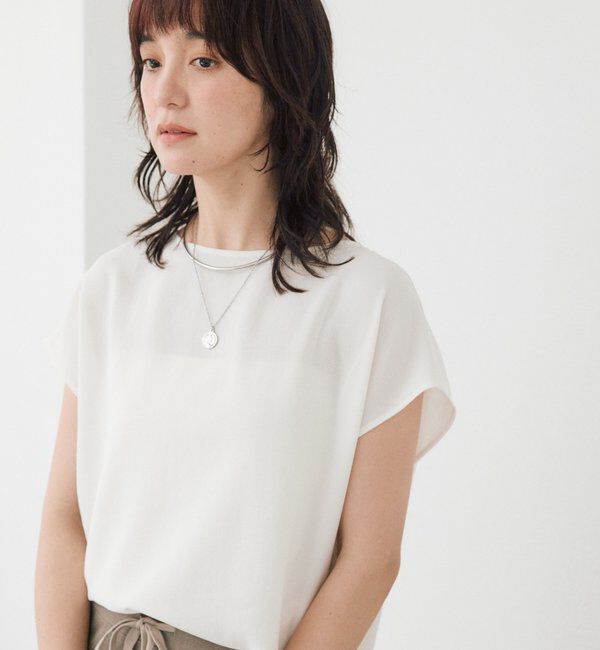  「【セットアップ着用可能/ドライタッチ/シワになりにくい】メッシュフレンチブラウス」|シャツ・ブラウス|
