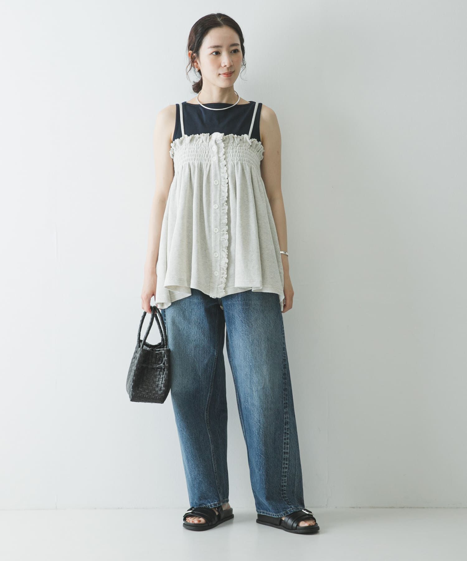 URBAN RESEARCH「crinkle crinkle crinkle　SHIRRING GATHER CAMI」|キャミソール|
