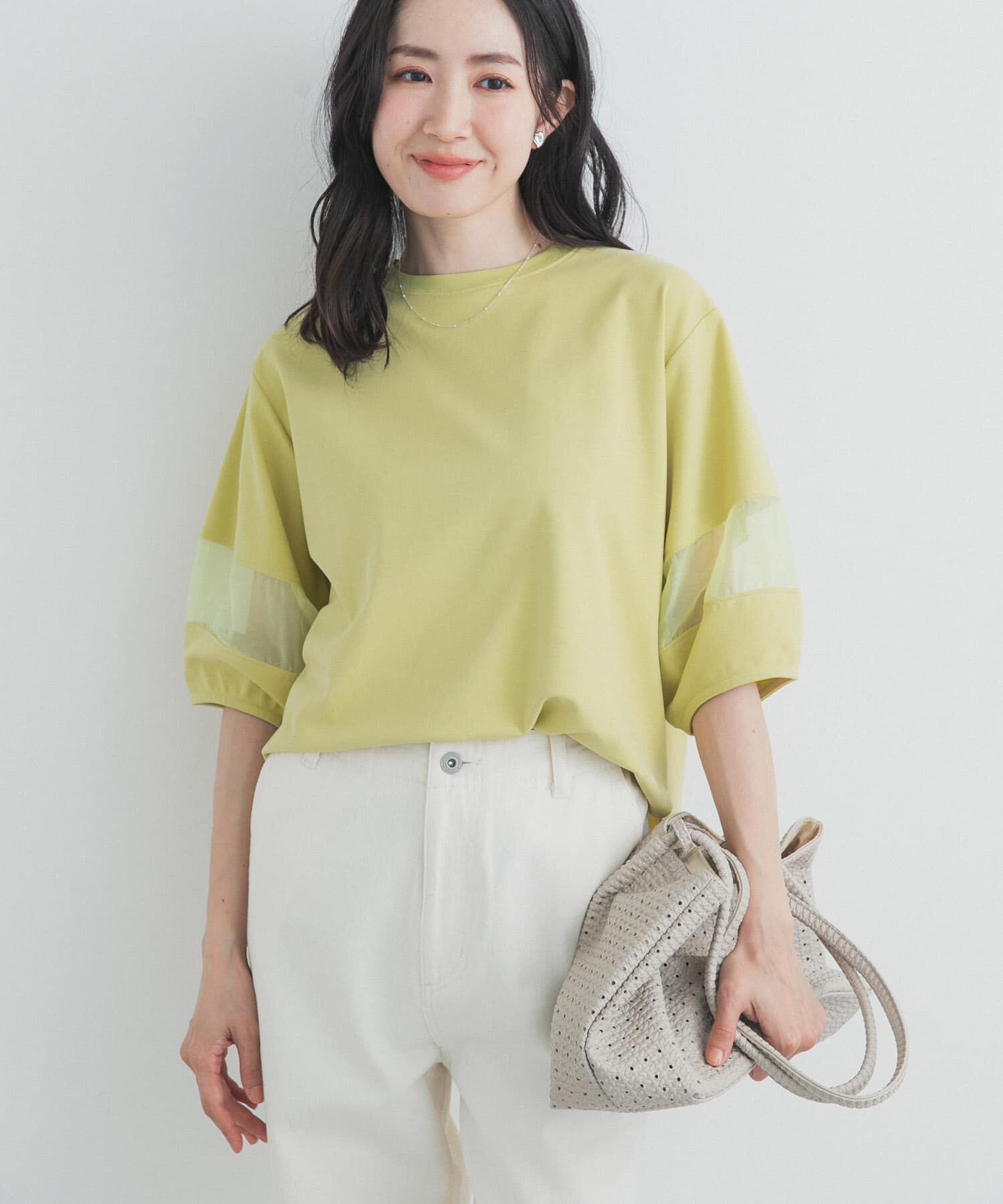 URBAN RESEARCH DOORS「異素材ドッキングスリーブプルオーバー」|Tシャツ・カットソー|