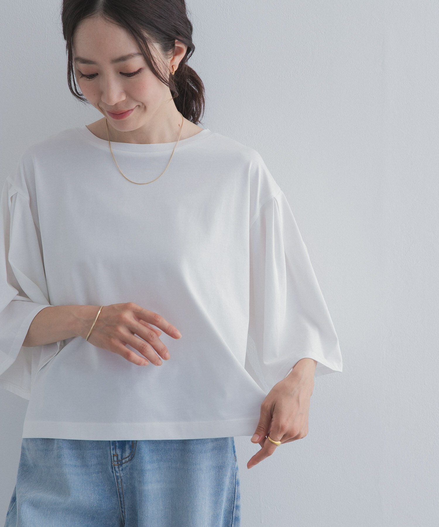 URBAN RESEARCH DOORS「シルケットクロップドプルオーバー」|Tシャツ・カットソー|