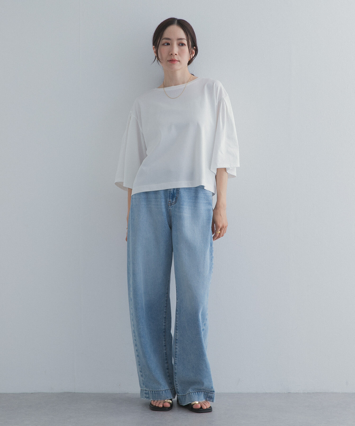 URBAN RESEARCH DOORS「シルケットクロップドプルオーバー」|Tシャツ・カットソー|