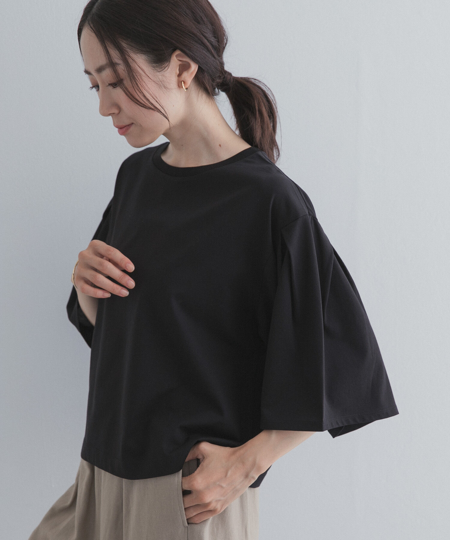 URBAN RESEARCH DOORS「シルケットクロップドプルオーバー」|Tシャツ・カットソー|