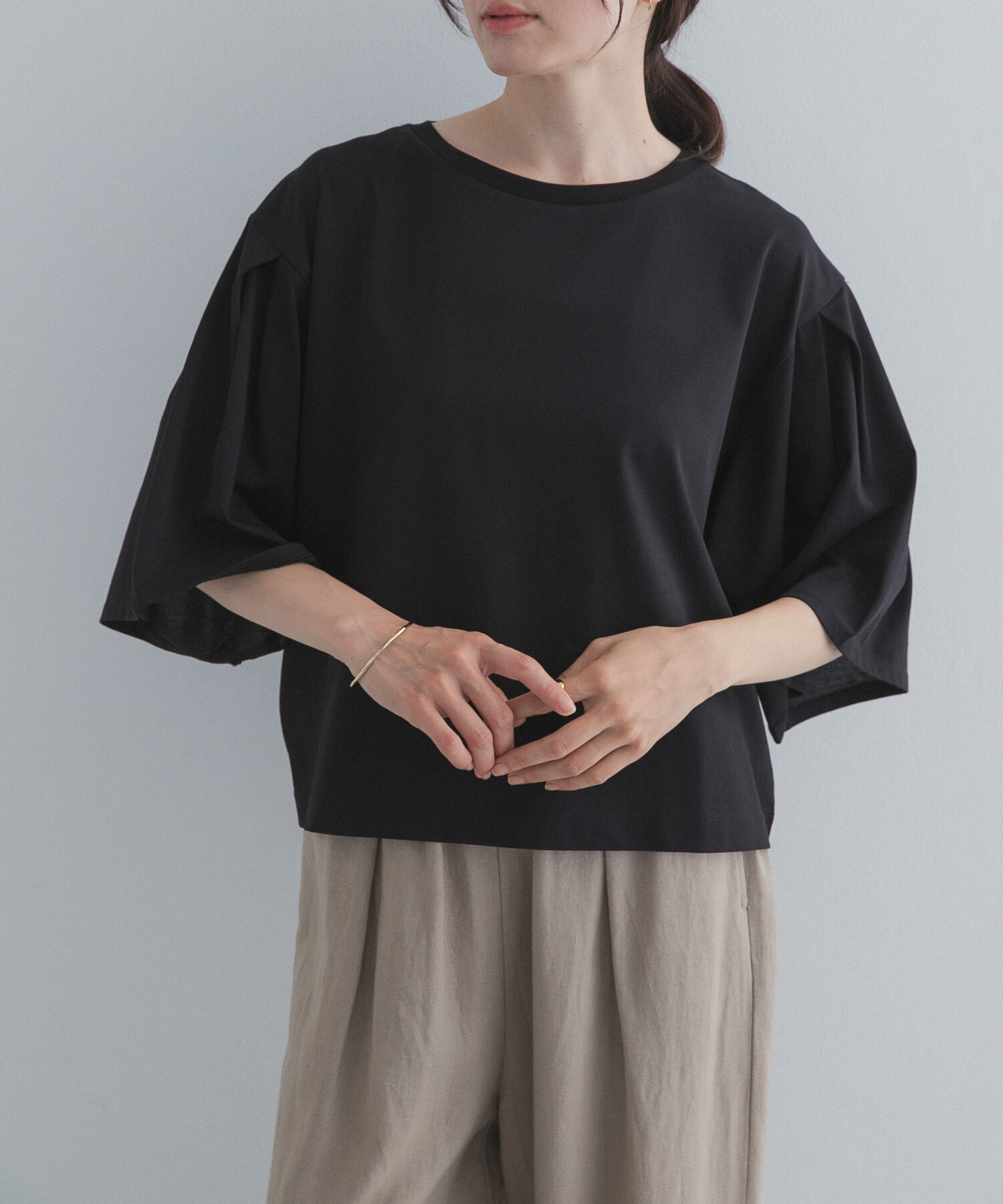 URBAN RESEARCH DOORS「シルケットクロップドプルオーバー」|Tシャツ・カットソー|