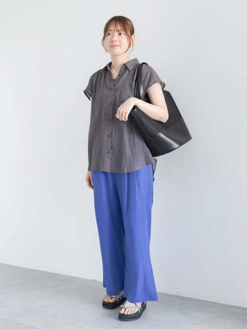 Te chichi「【7色展開】シャンブレーボイルフレンチスリーブシャツ」|シャツ・ブラウス|