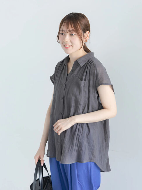 Te chichi「【7色展開】シャンブレーボイルフレンチスリーブシャツ」|シャツ・ブラウス|