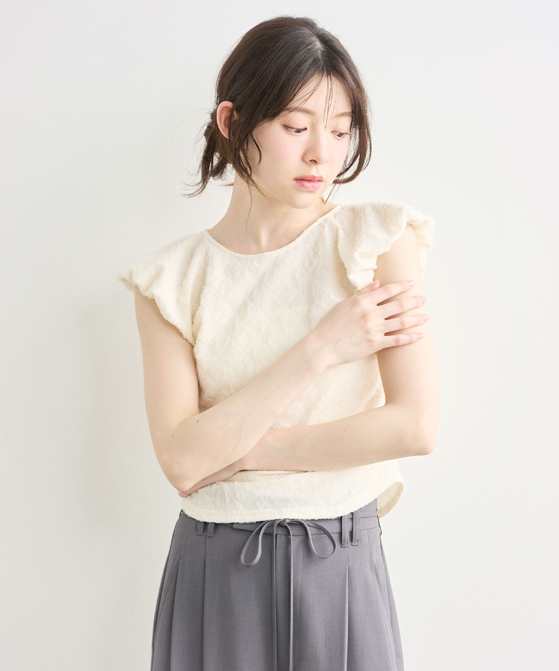 COCO DEAL「ふくれジャカードノースリーブトップス」|Tシャツ・カットソー|