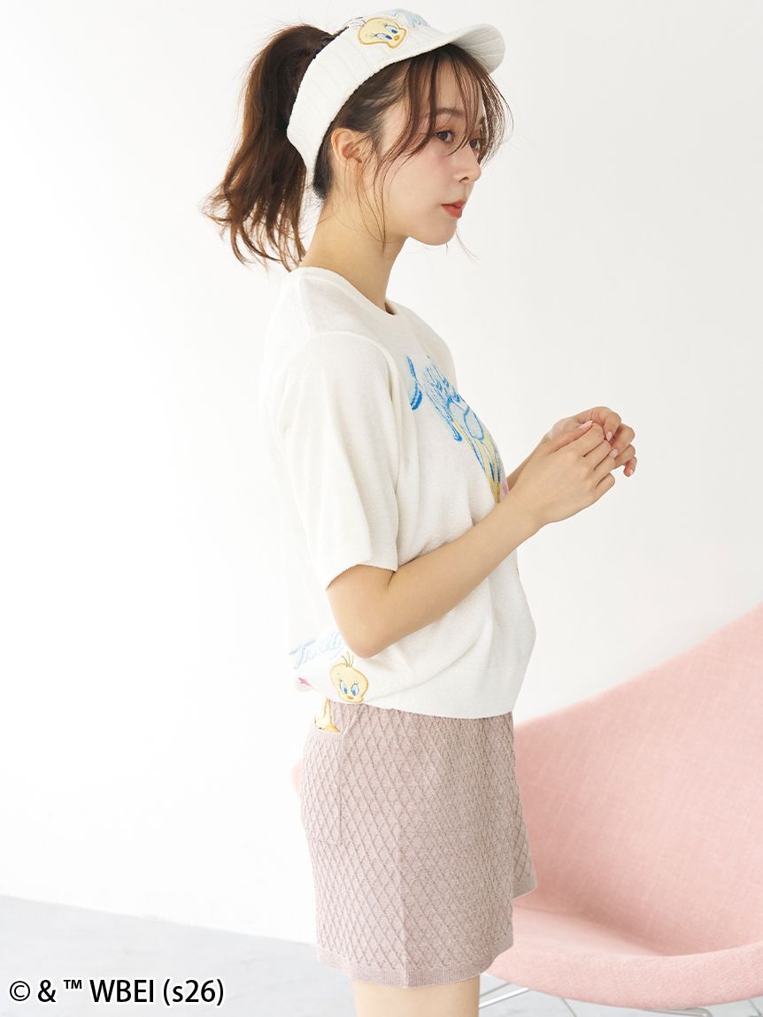 SNIDEL HOME「【Tweety】ワッフルコーンニットショートパンツ」|ルームウェア|