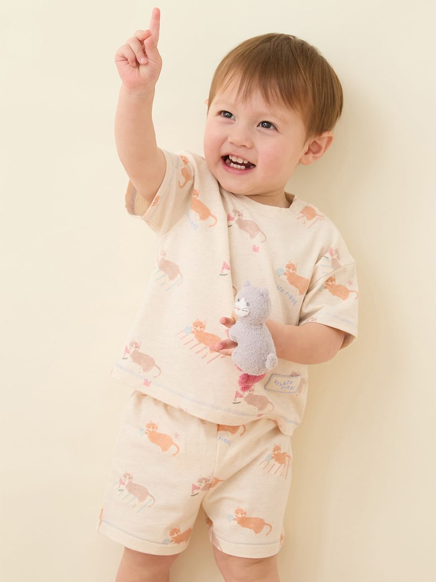 GELATO PIQUE KIDS & BABY「【BABY】シーサイドキャット柄半袖Tシャツ」|その他ベビーウェア|