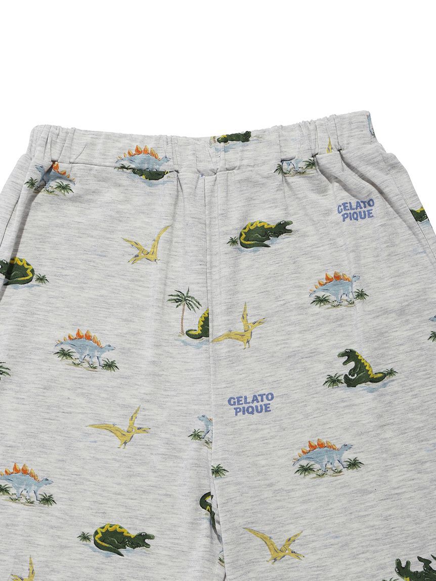 GELATO PIQUE KIDS & BABY「【JUNIOR】【接触冷感】スリーピングダイナソーTシャツ&柄ショートパンツセット」|ルームウェア|