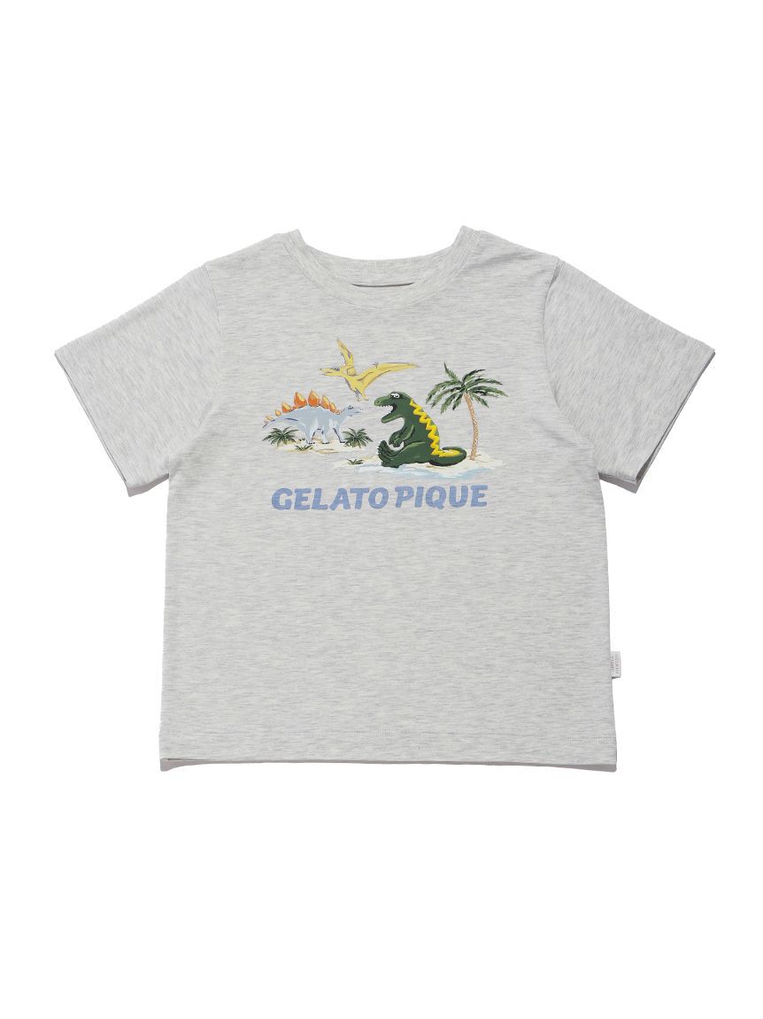 GELATO PIQUE KIDS & BABY「【JUNIOR】【接触冷感】スリーピングダイナソーTシャツ&柄ショートパンツセット」|ルームウェア|