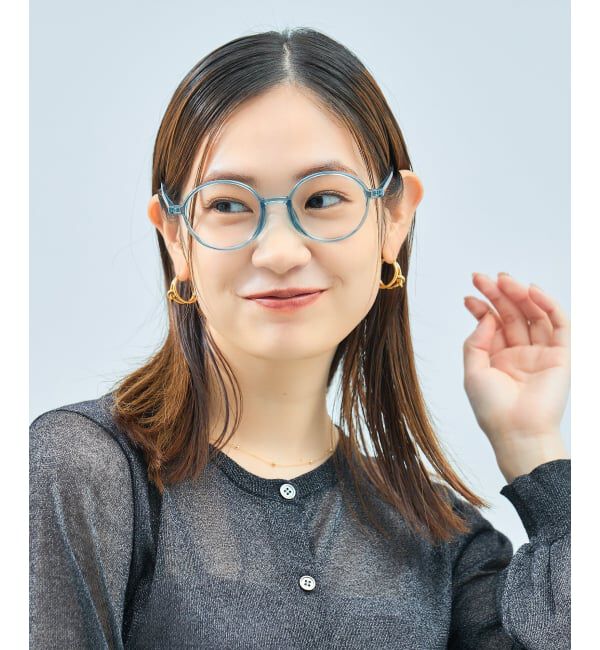  「ラウンド型 メガネ | 丸型 眼鏡 伊達メガネ 度付きメガネ  Zoff｜FASHION  レンズ交換券付」|メガネ|薄ブルー
