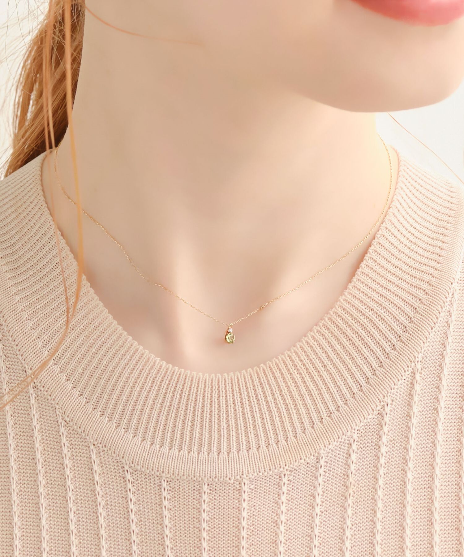 Phoebe「【K10】ジュエルラックネックレス　ペリドット/BOX付き」|ネックレス|