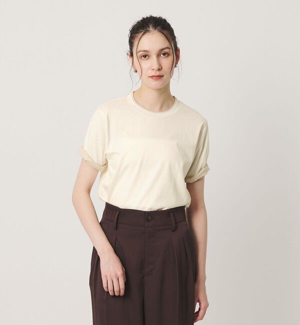 BEAUTY&YOUTH UNITED ARROWS「麻コットン レイヤード クルーネック Tシャツ」|Tシャツ・カットソー|OFF WHITE