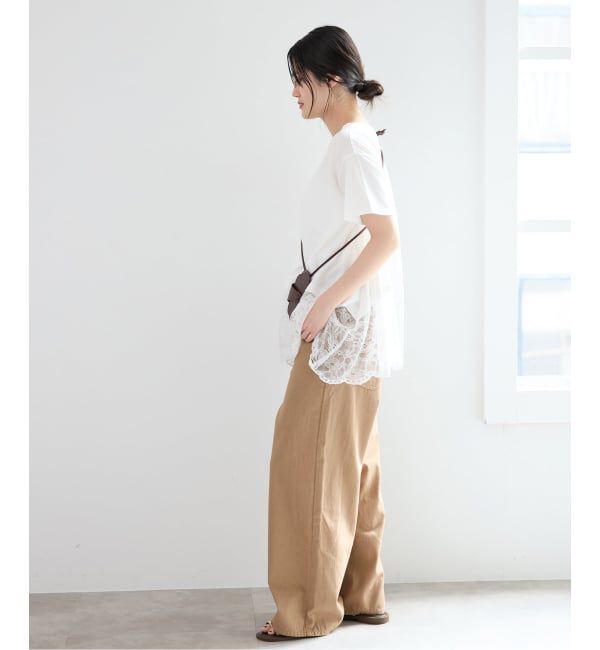 IENA「レースコンビTシャツ」|Tシャツ・カットソー|