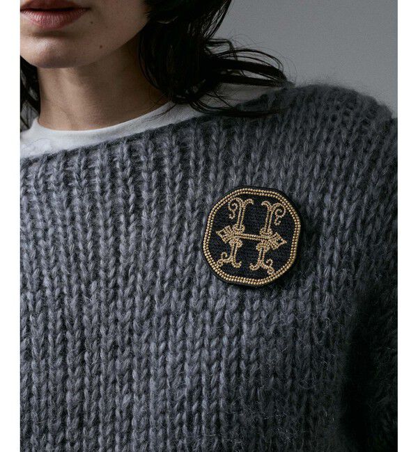 SALON adam et rope'「刺繍ワッペンブローチ＜H＞」|ブローチ・コサージュ|クロメイン