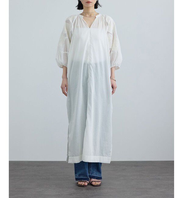 SALON adam et rope'「【WEB限定】ネット刺繍レースワンピース」|ワンピース|