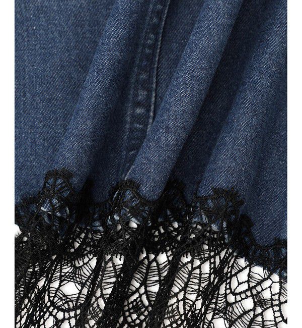 ADAM ET ROPE'「【WEB限定】レースコンビデニムキャミ」|キャミソール|