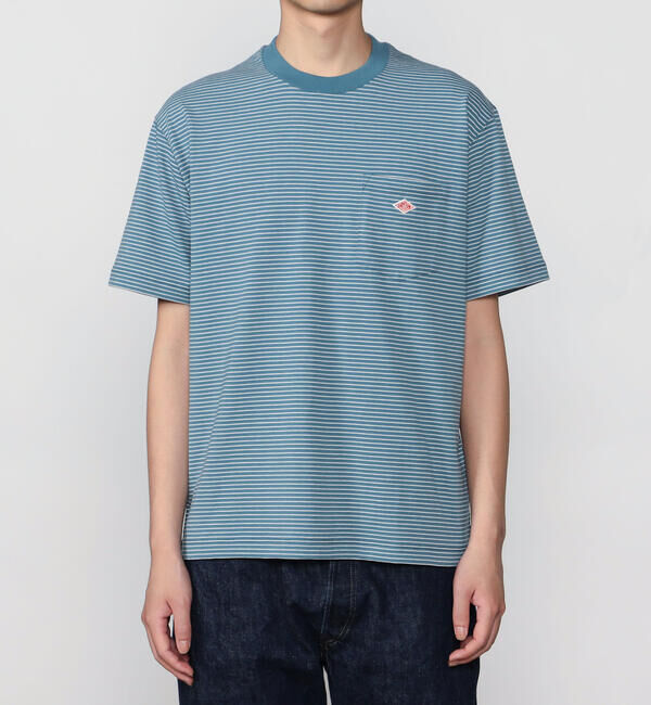 DANTON「DANTON | マルチボーダー ポケットクルーネックTシャツ MEN」|Tシャツ・カットソー|