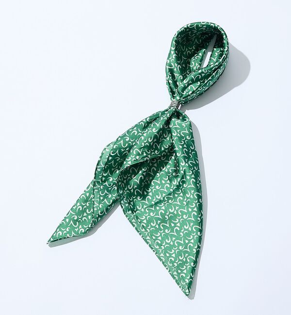 ABAHOUSE「【リング付き】総柄スカーフ」|バンダナ・スカーフ|グリーン