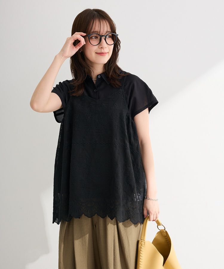 Green Parks「SET2点刺しゅうキャミ+シャツ」|シャツ・ブラウス|