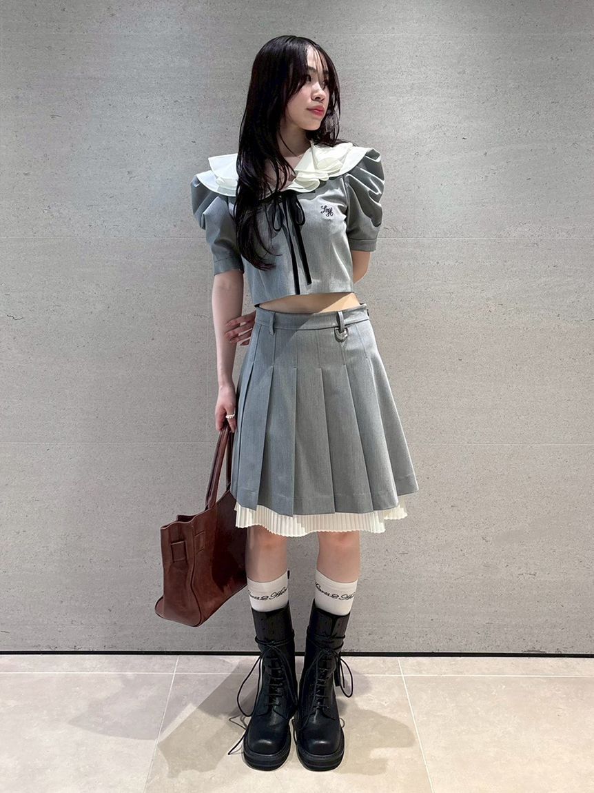 LILY BROWN「【LILY BROWN&times;Hearts2Hearts】フレアカラートップス」|Tシャツ・カットソー|