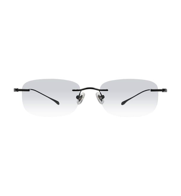  「SUNCUTGlasses/UV100%CUT リムレス 横長 サングラス | チタン [度無し専用] カラー 紫外線対策 UVカット」|サングラス|