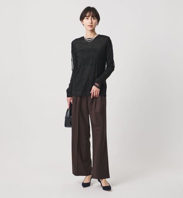 UNITED ARROWS「チュールフラワー カットソー ‐ウォッシャブル‐」|Tシャツ・カットソー|