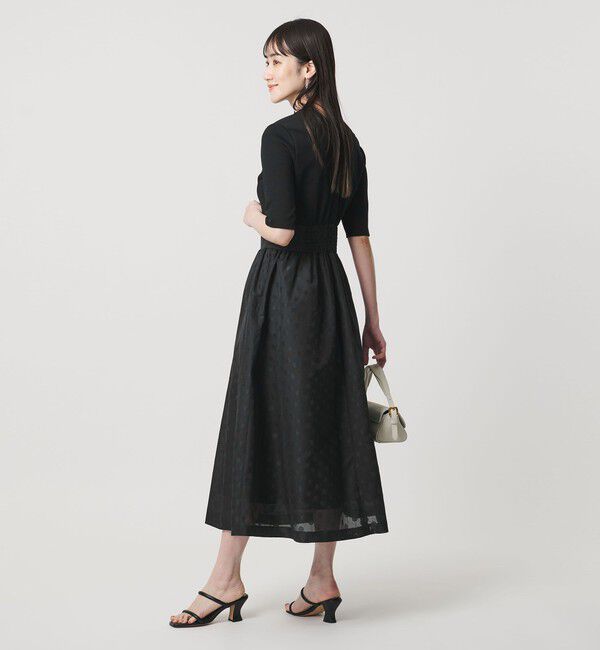 UNITED ARROWS「フィット&フレア シアー ドット ワンピース ‐ウォッシャブル‐」|ワンピース|