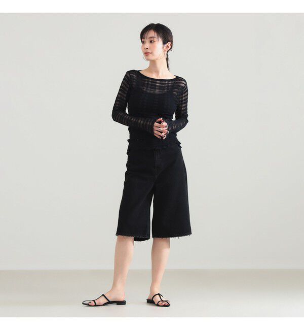 Demi-Luxe BEAMS 「TAN / チェックパターン プルオーバー ニット」|ニット・セーター|