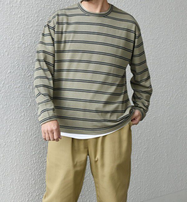 SHIPS any「【SHIPS any別注】sports wear: レトロ カラー ボーダー Tシャツ (ロンT)◇」|Tシャツ・カットソー|