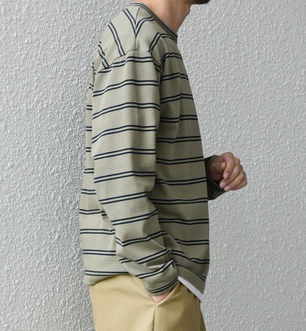 SHIPS any「【SHIPS any別注】sports wear: レトロ カラー ボーダー Tシャツ (ロンT)◇」|Tシャツ・カットソー|