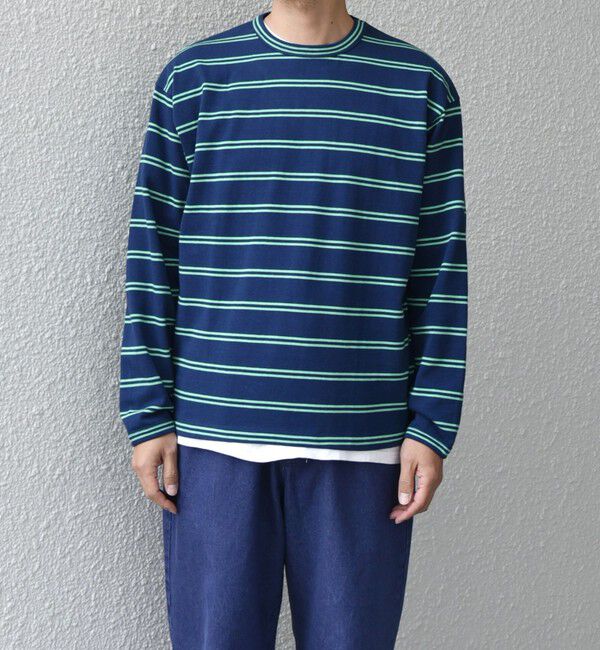 SHIPS any「【SHIPS any別注】sports wear: レトロ カラー ボーダー Tシャツ (ロンT)◇」|Tシャツ・カットソー|